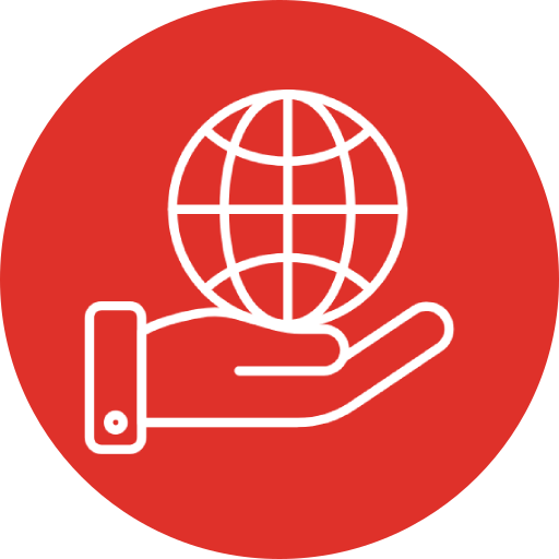 Hand holding globe icon